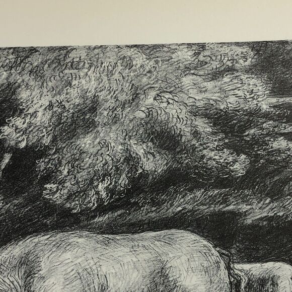 Harry Wickey "Hogs Near a Corncrib" 1930s Art Print Sketch Vintage New York - Picture 5 of 12